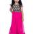Sleeveless embellished gown-black & pink