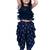 Georgette  sleeveless embelliished top with printed dhoti - navy blue