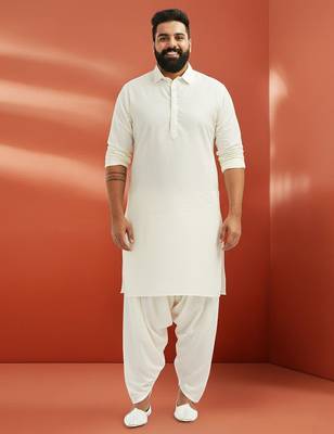 white viscose kurta with patiala pant - classic ethnic set 3