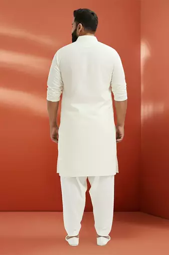 white viscose kurta with patiala pant - classic ethnic set