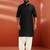 men's black viscose kurta with white patiala - elegant festive set