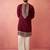 men's wine chanderi kurta set with cream pant - premium wedding wear