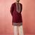 men's wine chanderi kurta set with cream pant - premium wedding wear