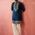 men's turquoise chanderi kurta set with cream pant - wedding special