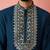 men's turquoise chanderi kurta set with cream pant - wedding special