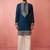 men's turquoise chanderi kurta set with cream pant - wedding special