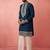 men's turquoise chanderi kurta set with cream pant - wedding special