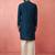 men's turquoise chanderi kurta set with cream pant - wedding special