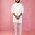 men's cream embroidered nehru jacket with kurta pyjama - designer wedding set