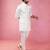 men's cream embroidered nehru jacket with kurta pyjama - designer wedding set
