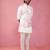 men's peach silk nehru jacket with cream kurta pyjama - designer festive set