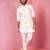 men's cream silk blend nehru jacket kurta pyjama set - festive wedding wear