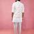 men's cream silk blend nehru jacket kurta pyjama set - festive wedding wear
