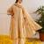 Beige embroidered organza kurta set