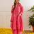 Fuchsia embroidered organza kurta set