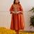 Orange embroidered chanderi kurta set