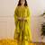 Lime green embroidered cotton kurta set
