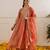 Orange embroidered chanderi kurta set