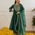 Emerald green embroidered chanderi kurta set