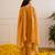 Mustard embroidered organza kurta set