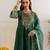 Emerald green embroidered chanderi kurta set