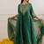 Emerald green embroidered chanderi kurta set