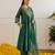 Emerald green embroidered chanderi kurta set