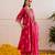 Magenta embroidered chanderi kurta set