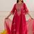 Magenta embroidered chanderi kurta set