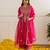 Magenta embroidered chanderi kurta set
