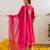 Magenta embroidered chanderi kurta set