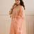 Peach embroidered chanderi kurta set