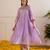 Lilac embroidered chanderi kurta set