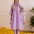 Lilac embroidered chanderi kurta set