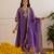 Purple embroidered chanderi kurta set