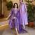 Purple embroidered chanderi kurta set