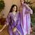 Purple embroidered chanderi kurta set