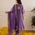 Purple embroidered chanderi kurta set