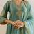 Sea green embroidered chanderi kurta set
