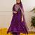 Purple embroidered chanderi kurta set