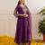 Purple embroidered chanderi kurta set