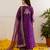 Purple embroidered chanderi kurta set