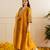 Mustard embroidered chanderi kurta set
