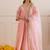 Peach embroidered chanderi kurta set