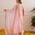 Peach embroidered chanderi kurta set