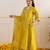 Yellow embroidered chanderi kurta set