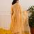 Yellow embroidered chanderi anarkali