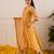 Yellow embroidered chanderi anarkali