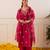 Magenta embroidered chanderi kurta set