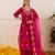 Magenta embroidered chanderi kurta set